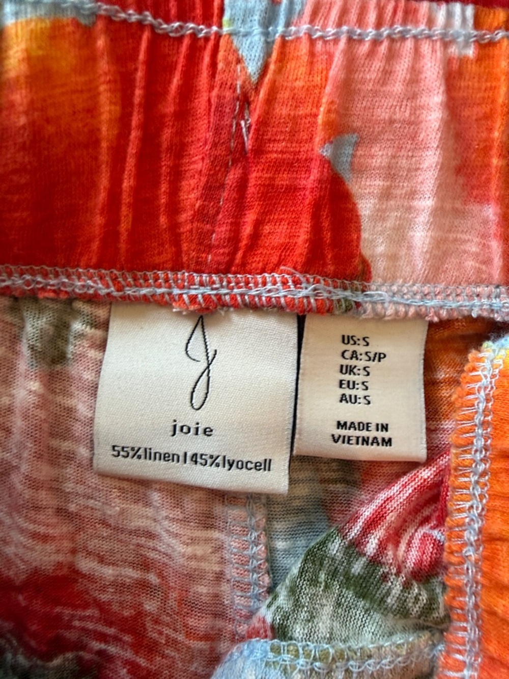 Joie Multicolor Floral Linen-Blend Beach Pants Small - Picture 6 of 7